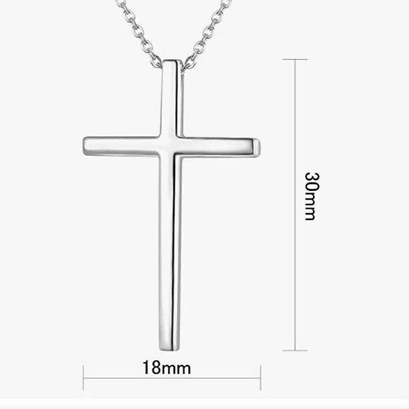 Sterling Silver Cross Necklace - Picture 3 of 14